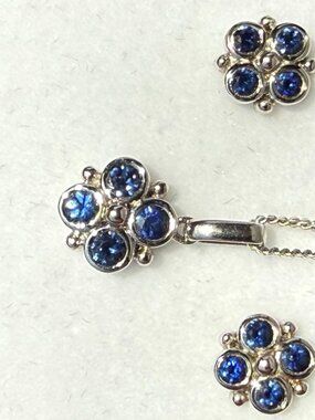 Sapphire Earrings & Pendant